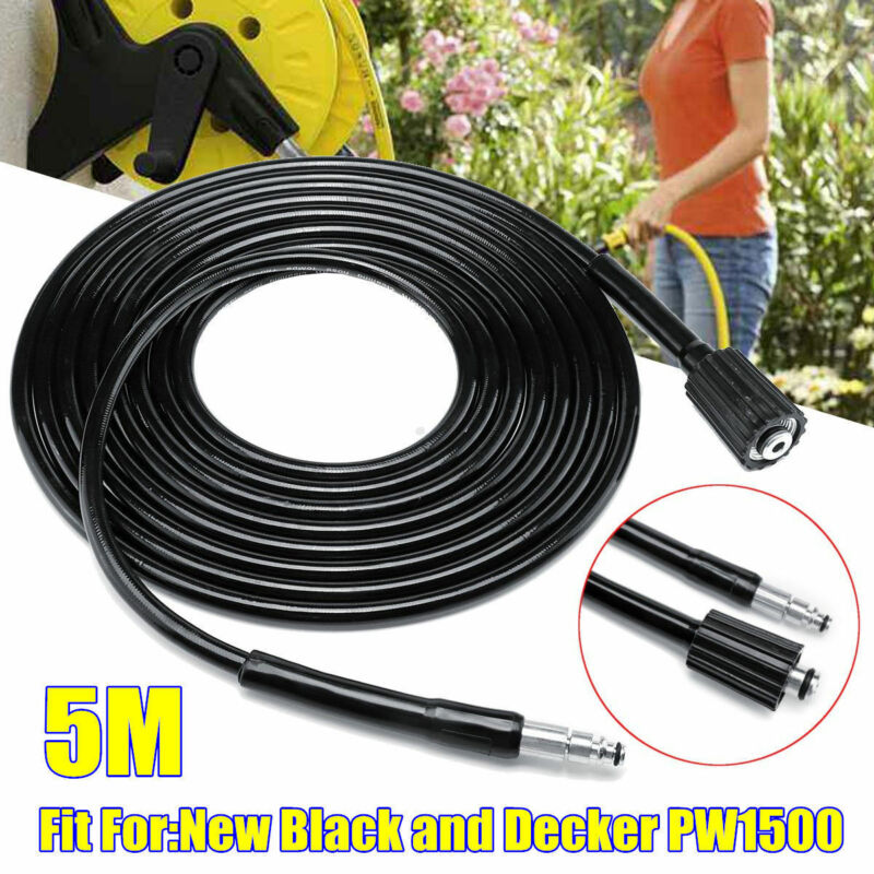5M High Pressure Washer Hose Quick Connect For Black and Decker PW1600 PW1700