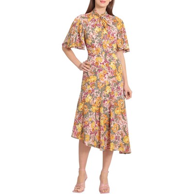 

Женское асимметричное дневное платье миди Maggy London BHFO 5815, Розовый