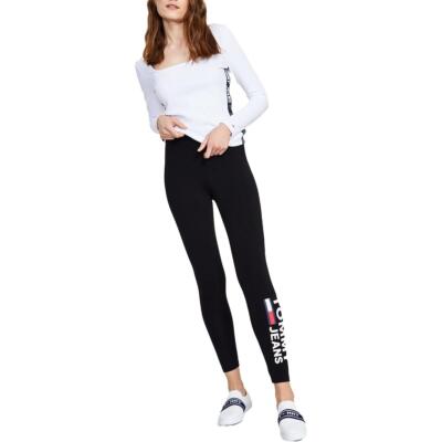 

Tommy Jeans Womens Logo Loungewear Леггинсы до щиколотки Athletic BHFO 0803, Черный, T2AF0CEI