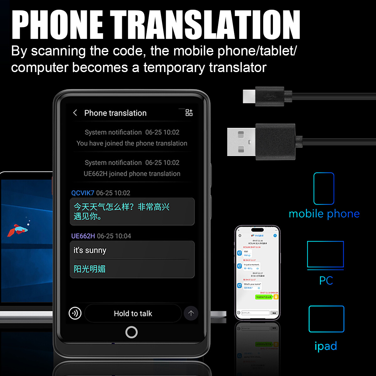 2024 AI Language Translator Device Real-time Smart Instant Voice 137+ Languages
