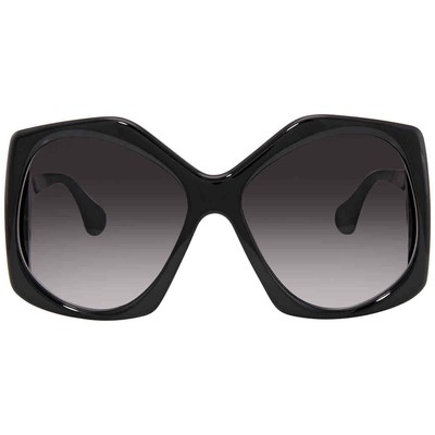 Pre-owned Gucci Grey Geometric Ladies Sunglasses Gg0875s 001 62 Gg0875s 001 62 In Gray
