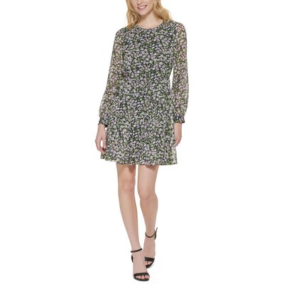 

Женское черное шифоновое платье с поясом и расклешенным поясом Tommy Hilfiger  BHFO 0454, Ballerina pink multi