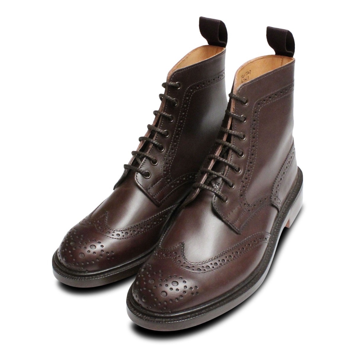 Pre-owned Tricker's Ladies Dark Brown Trickers Stephy Country Boot Brogues In Multicolor