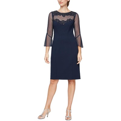 

Alex Evenings Женское платье миди с украшением для коктейлей и вечеринок Evening BHFO 6141, Navy
