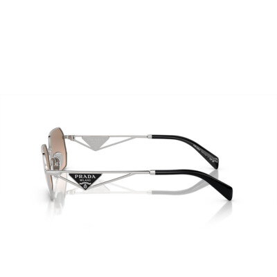 Pre-owned Prada Sunglasses Pra51s 1bc8j1 58mm Silver / Brown Mirror Silver Gradient Lens