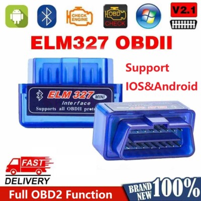 ELM327 Bluetooth V2.1 OBD2 OBDII Diagnostic Scanner Code Reader Android iPhone