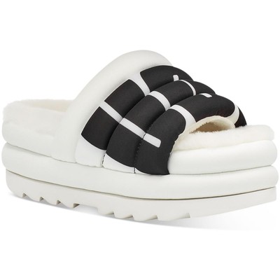 

Ugg Womens Maxi Slide White Logo Slide Sandals Shoes 10 Medium (B,M) BHFO 1007, Белый, Maxi Slide