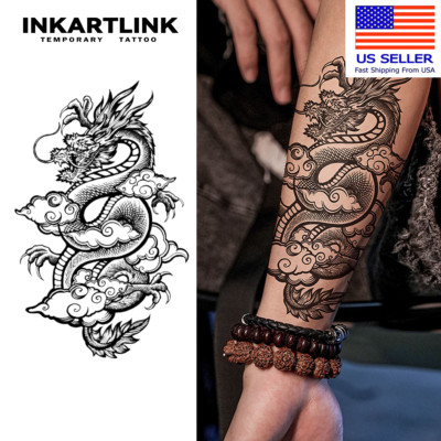 INKARTLINK 2 piece Dragon Waterproof temporary tattoo,magic tattoo