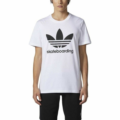 [BR5007] Мужская футболка Adidas Originals Skateboarding Trefoil Logo - Белый