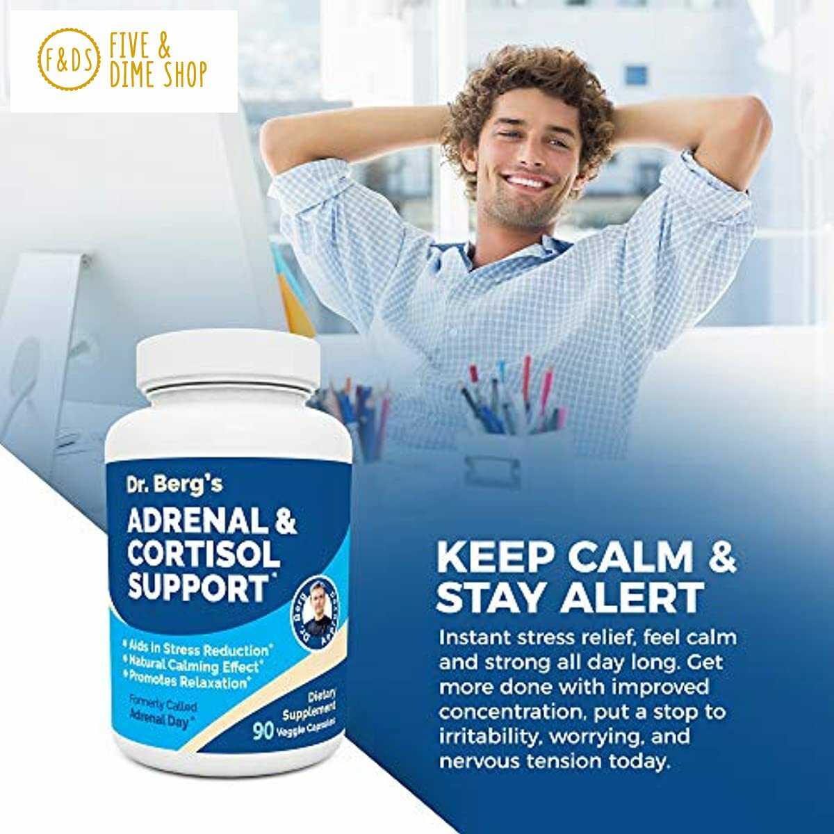 Dr. Berg’s Adrenal & Cortisol Supplement Natural Stress & Anxiety