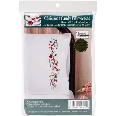 Tobin Stamped Pillowcase Pair For Embroidery 20''X30''-Christmas Candy