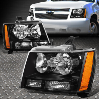 Для Chevy Tahoe Suburban Avalanche 07-14, черный корпус, янтарные угловые фары