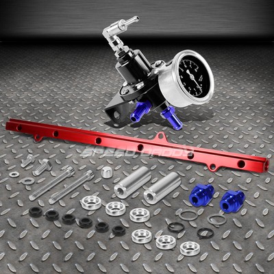 РЕГУЛИРУЕМЫЙ РЕГУЛЯТОР ДАВЛЕНИЯ ТОПЛИВА НА 160 ФУНТОВ НА КВАДРАТНЫЙ ДЮЙМ ЧЕРНЫЙ + НАПРАВЛЯЮЩАЯ ФОРСУНКИ ДЛЯ JZA80 SUPRA