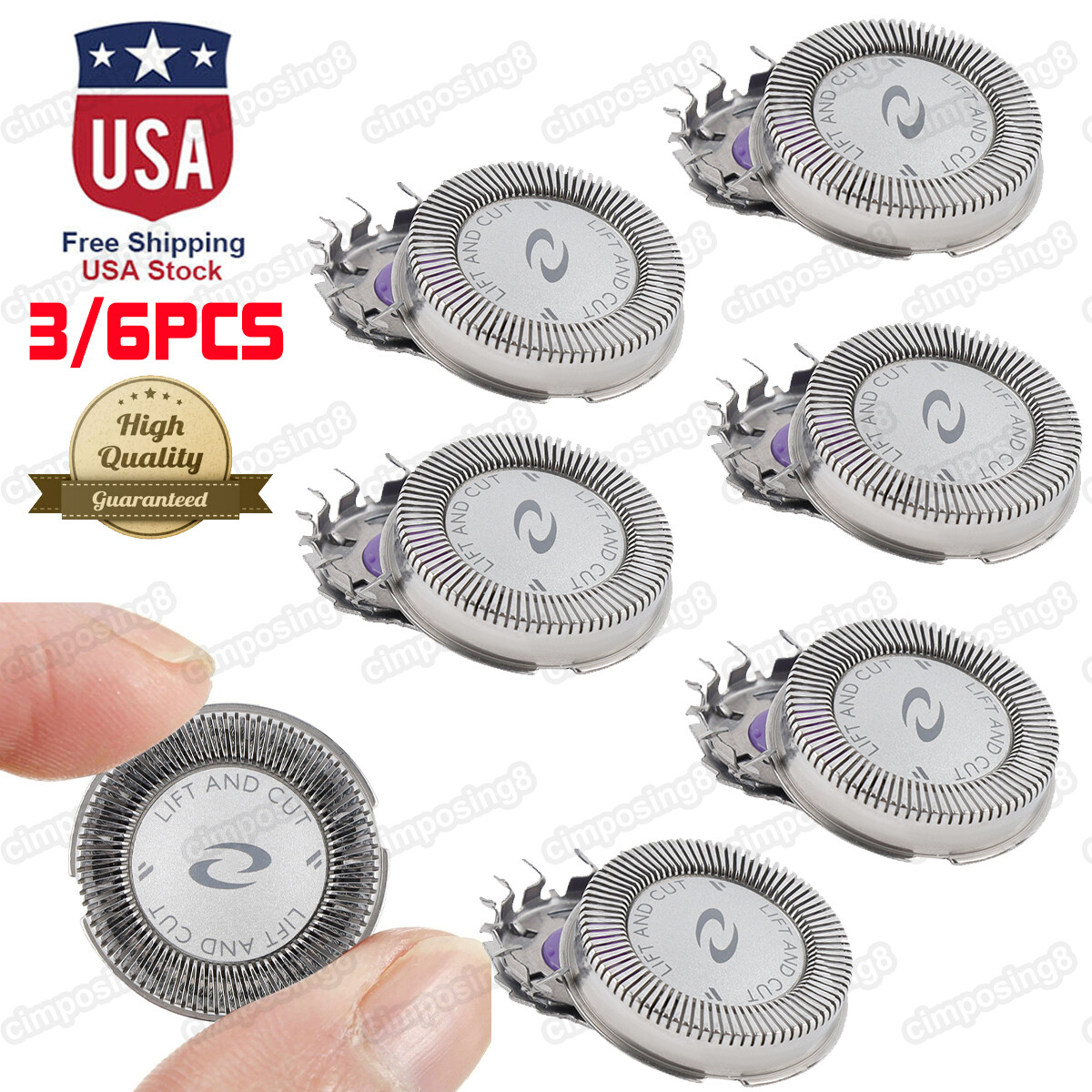 3x Replacement Shaver Heads Cutter for Philips Norelco HQ56 HQ55 HQ4 HQ3 Razor