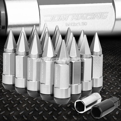 АЛЮМИНИЕВЫЕ ГАЙКИ С СЕРЕБРЯНЫМИ НАКОНЕЧНИКАМИ JDM с КОЛПАЧКОМ + АДАПТЕР 20 ШТ./КОМПЛ. M12X1.5 ДИАМЕТРОМ 23 ММ/ВЫСОТОЙ 83 ММ