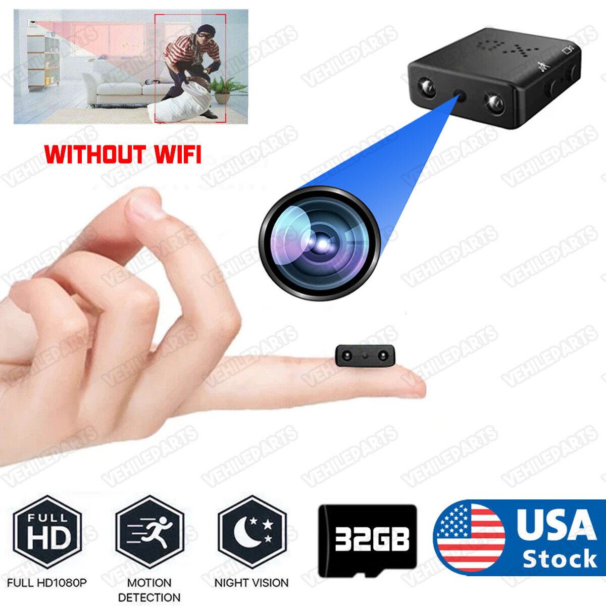 HD 1080P Mini Camera Motion Detection Night Vision Home Security IR Micro Camera
