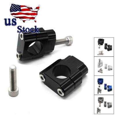 Universal CNC Motorcycle HandleBar Fat Bar Risers Mount Clamp 1 1/8'' 28mm Black
