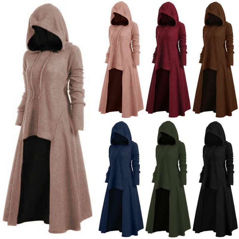 hooded high low sweater