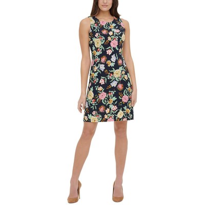 Женское черное короткое платье для работы с цветочным принтом Tommy Hilfiger 16 BHFO 1721