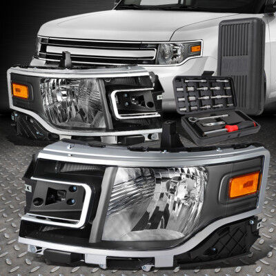 ДЛЯ 13-19 FORD FLEX ЧЕРНЫЙ КОРПУС, ЯНТАРНЫЕ УГЛОВЫЕ ФАРЫ ГОЛОВНОГО СВЕТА + НАБОР ИНСТРУМЕНТОВ