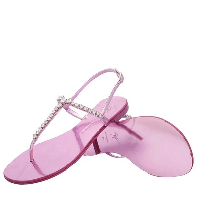 Pre-owned Giuseppe Zanotti Minnah Open Toe Embellished Sandals In Check Description