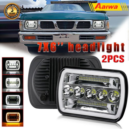 Pair 5x7 / 7x6 LED Headlights Hi/Lo/DRL – Sealed Beam – For Nissan Hardbody Pickup