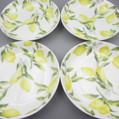 Mikasa Bone China Lemons Soup / Pasta Bowls - Set of Four - New