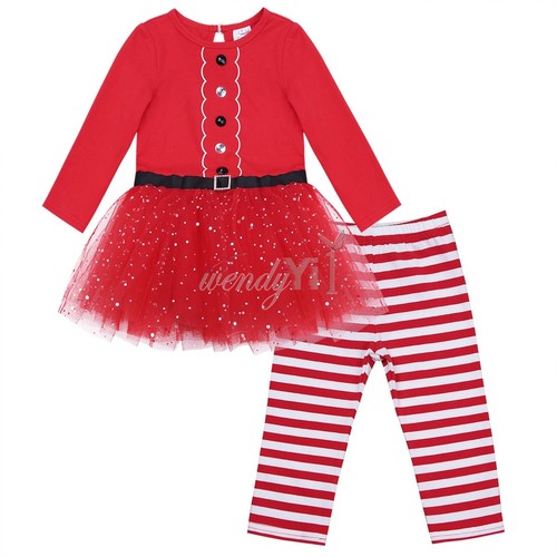 Newborn Christmas Girl Romper Baby Clothes Top Pants Tutu Dress Outfit Xmas Set