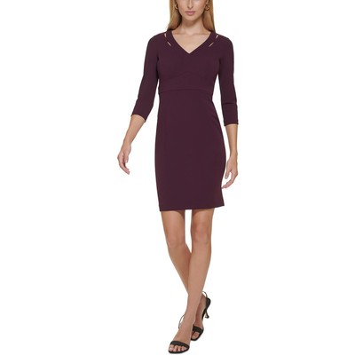 

Женское мини-платье-футляр Calvin Klein с фиолетовыми вставками Petites  BHFO 0151, Aubergine