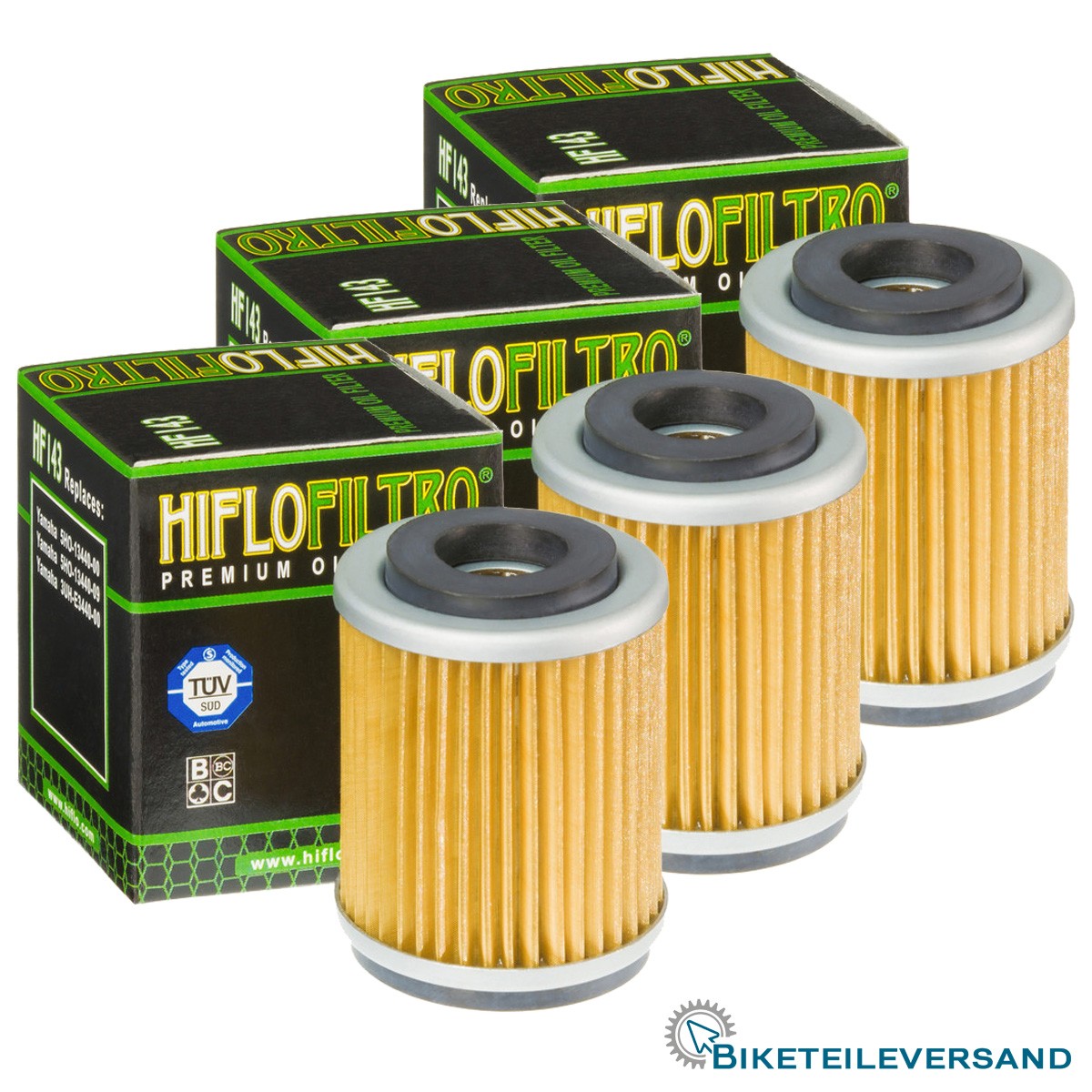 3X HIFLO Premium Ölfilter HF143