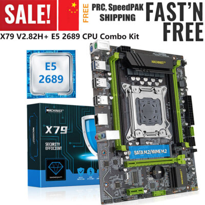 X79 Motherboard LGA 2011 with Xeon E5 2689 CPU Support 4*DDR3 RAM SATA NVME M.2