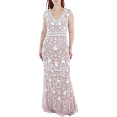 

Женское розовое вечернее платье-русалка с бисером Adrianna Papell  BHFO 6945, Dusted petal