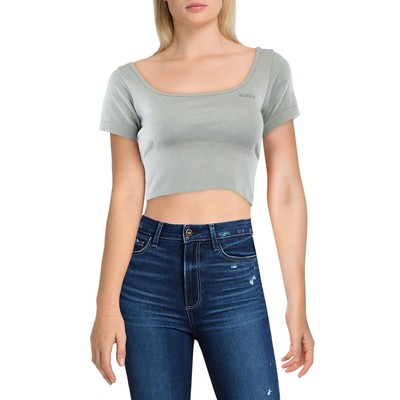 

Guess Женская зеленая бесшовная приталенная рубашка укороченная  BHFO 8950, Light matcha melange