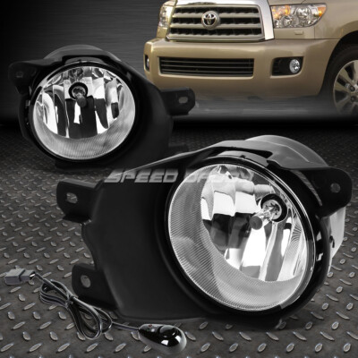 ДЛЯ ВНЕДОРОЖНИКА TOYOTA SEQUOIA 08-16 С ПРОЗРАЧНЫМИ ЛИНЗАМИ OE ВОДИТЕЛЬСКАЯ ПАРА ПРОТИВОТУМАННЫХ ФАР + ПЕРЕКЛЮЧАТЕЛЬ