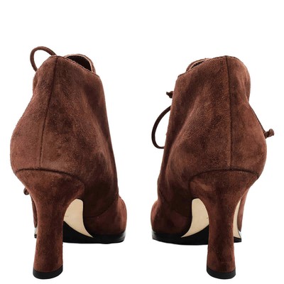 Pre-owned Burberry Suede Storm Lace-up Ankle Boots