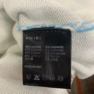 Pre-owned Amiri Printed Runway Logo Sweatshirt Men's Size Medium Blue Multi Graphic Print In Multicolor