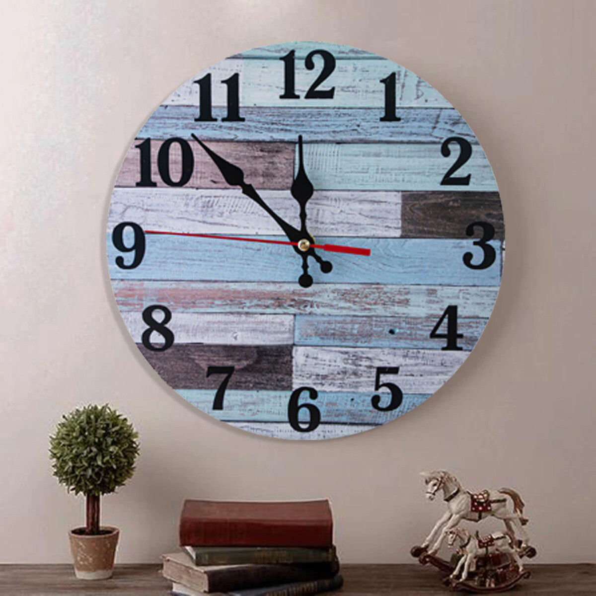 Battery Operated, Wood Clock Farmhouse Country Retro New