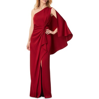 

Женское красное вечернее платье на одно плечо с узлом спереди Aidan Mattox  BHFO 7402, Matador red