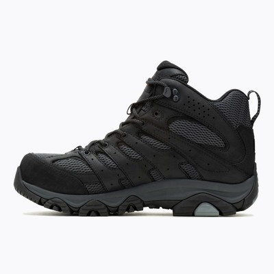 Pre-owned Merrell Work Men's Moab Vertex 2 Mid Carbon Fiber Toe Waterproof Work Boot Black
