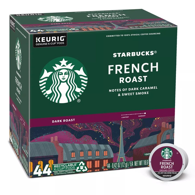 Starbucks Dark Roast K-Cup Coffee Pods French Roast for Keurig Brewers (22 / 44)
