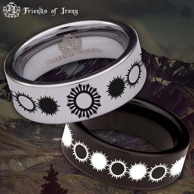 Sunburst Tungsten Carbide Ring