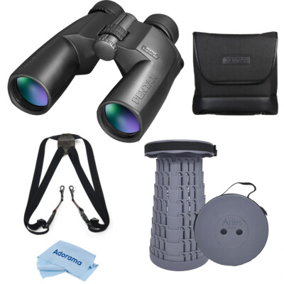 Бинокль Pentax 12x50 SP серии WP Porro Prism, черный, с телескопическим табуретом/креслом