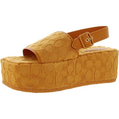 Женские сандалии Coach Noelle Orange Platform Sandals Shoes 6.5 Medium (B,M) BHFO 3129