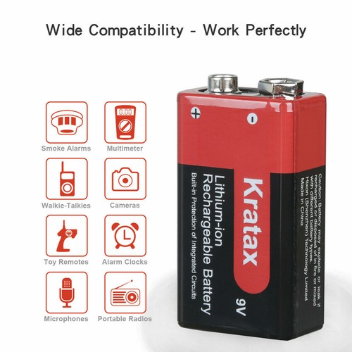 850mAh 9v rechargeable battery li-ion 9 Volt Lithium Batteries 6f22 9v block LOT