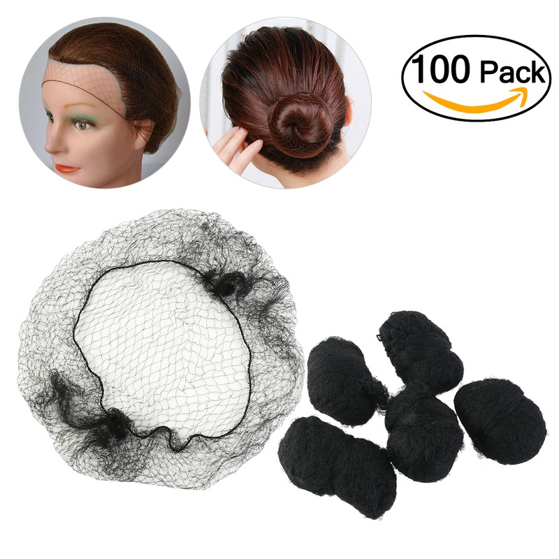 100x Unisex Men Women Hair Nets Invisible Elastic Edge Mesh Hair