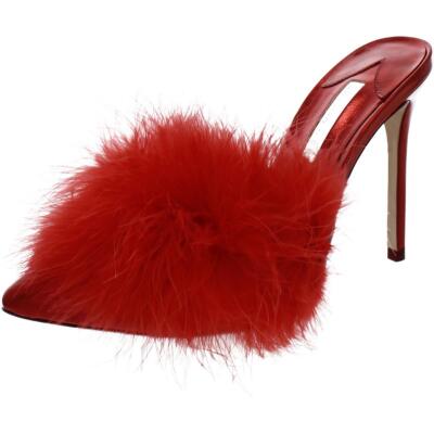 Sophia Webster Womens Delicia Marabou Red Pumps Shoes 36 Medium (B,M) BHFO 8276