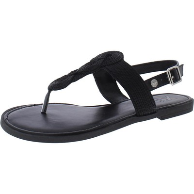 Xti Womens Black Woven Faux Leather Slingback Sandals Shoes 39 BHFO 5025
