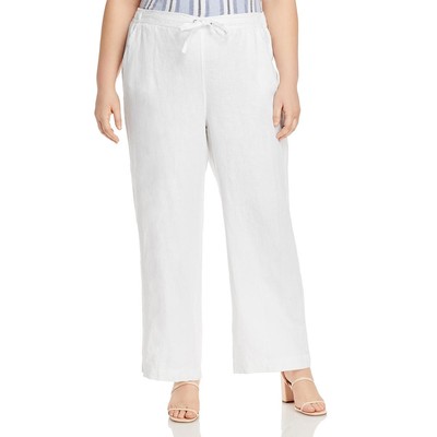 Женские белые широкие льняные брюки Vince Camuto с высокой посадкой плюс 1X BHFO 3712