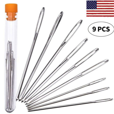 9Pcs Large Eye Needle Set for Knitting Hand Sewing Crocheting Darning Hook Set
