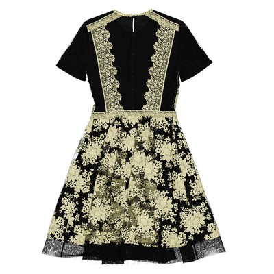 BURBERRY BURBERRY FLORAL-EMBROIDERED LACE DRESS